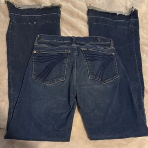 7 For All Mankind Dark Blue Flare Jeans